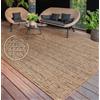 Paco Home Tappeto per esterni a trama piatta, moderno e resistente alle intemperie, aspetto juta per terrazza e balcone dimensioni 120x160 cm