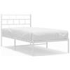vidaXL Struttura letto con testiera in metallo bianco 100x200 cm
