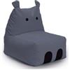 LUMALAND Animal Line Pouf per bambini Hippo - Grigio acciaio
