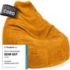 LUMALAND beanbag GIANT della linea Corduroy, 135 x 100 cm - rivestimento morbido e lavabile - giallo senape