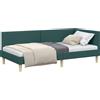 vidaXL Letto angolare verde scuro 80 cm x 200 cm Tessuto e compensato