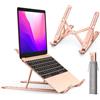 iVoler Supporto PC Portatile, Porta PC Pieghevole, Laptop Stand con 6 Tipi di Angoli Regolabili, Alluminio Ventilato Supporto per Porta Computer/MacBook/PRO/Air/iPad Laptop, 10-15,6 - Oro Rosa