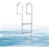 VEVOR Scaletta Smontabile per Molo, Scaletta Dritta da Pontile, 3 Gradini Ampi e Antiscivolo in PP, Portata Massima 227 kg, Struttura in Lega di Alluminio, Montaggio Semplice, per Laghi e Imbarcazioni