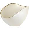 Centrotavola Burano 28x14 cm Perla Filo Oro Onlylux | Vetro Soffiato Artigianale