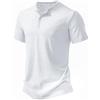 Ychnaim Magliette Uomo Slub Henley Casual Manica Lunga Morbido Comfort vestibilità Regolare Color Bianca Size XL