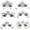 DAWRIS Viso Gemme, 6 Pezzi Adesivi di Cristallo Faccia Gioielli Strass Gemme Festival Glitter Face Gioielli Faccia Adesivi Brillantini Strass Adesivi per Sopracciglia