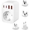 Carehabi Adattatore Universale Da Viaggio, Adattatore Presa Inglese Con USB-A/TYPE-C, Adattatore Presa Americana Di Tipo G/B/I/C, Adattatori da Viaggio per UK, Irlanda, USA, Canada, Australia, Cina, Europa