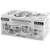 Inoxpran, Batteria di Pentole, 7 Pezzi Inoxessentia in Acciaio Inox 18/10, Mini Set Pentole con Triplo Fondo, Adatto a Induzione - Perfetto per Porzioni Singole e preparazioni specifiche