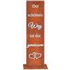 Relaxdays Decorazione Giardino ruggine 'Il Sentiero più Bello' 55x20x15 cm Acciaio Corten Targa