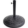 Relaxdays Base per ombrellone Rotonda, aste 34-48 mm, Ø 49 cm, Vintage, Nero, 33x49x49 cm