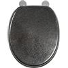 Croydex WL601821H Flexi-Fix Quartz Always Fits Never Slips Sedile WC antibatterico, Legno, Nero, 44,5 x 38 x 11 cm