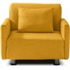 EVERGREENWEB MATERASSI & BEDS EVERGREENWEB Poltrona Letto 2 in 1 con Materasso Singolo 80x190 Ortopedico, Divano Prontoletto RICHIUDIBILE 1 Posto, Rivestimento Giallo SFODERABILE, Braccioli Slim, Cuscino SUPERSOFT Incluso | EDITH