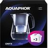 AQUAPHOR Filtro dell'acqua Onyx Nero incl 3 filtro MAXFOR+ I Filtro dell'acqua dall'aspetto in vetro 4,2l I Riduce il calcare e il cloro I Perfetto per la famiglia I Qualità premium Caraffa