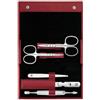 Zwilling Classic set manicure 5 pezzi in vera pelle rossa Set per manicure 1 pz.
