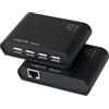LogiLink Estensore LogiLink USB 2.0 CAT 5 con hub USB 2.0 a 4 porte integrato nero (in blocco)