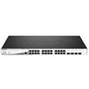 D-LINK SWITCH 24 PORTE GIGABIT POE + 4 PORTE SFP JUMBO FRAME RACK MOUNTABLE 19 SMART