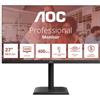 AOC MONITOR 27 LED IPS 4K UHD 16:9 4MS 75hz 400 CDM, PIVOT, DP/HDMI, USB-C, MULTIMEDIALE