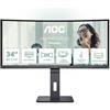 AOC MONITOR CURVO 34 LED VA WQHD 21:9 4MS 300 CDM, REG ALTEZZA, USB-C, DP/HDMI, MULTIMEDIALE