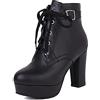 Vrupons Eleganti stivaletti con plateau con lacci da donna, bianco, 38 EU