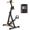 FANTASK Cyclette, pedaliera per anziani, braccio mano, gamba e ginocchio, con display LCD, regolabile in altezza e lunghezza
