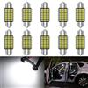 KATUR 36mm Festoon C5W ha Condotto Le lampadine 6000K Luce Bianca Super Bright Chipsets Canbus Errore 0 per 6418 6461 6451 Interno Cupola luci Targa della Porta (10pcs, Bianco)