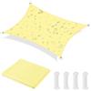 OFFCUP Tenda Parasole, 3 x 4 M Vela Ombreggiante Impermeabile, 420D Oxford Cloth Vela de Sombra Piazza Ropes Included, Protezione Solare Respirante Anti UV, per Esterno, Giardino, Terrazzo (Beige)