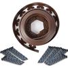 aotusoa Aotuosa Bordure per Giardino Flessibile Alta 10 cm e Lunga 10 Metri con 30 Ancoraggi di Fissaggio Bordi Aiuole Plastica per Prato Senza Scavare (Marrone Scuro), 10 cm x 10 m)