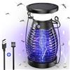 Tiptop Home Zanzariera elettrica a energia solare, 4200 V, 4000 mAh, USB, ricaricabile, IP66, impermeabile, per giardino, interni ed esterni, lilla02 (Viola)
