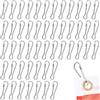 AONAYO 50 pezzi di accessori per asta, clip per asta, gancio semplice, 40 mm, in acciaio inox, gancio per bandiera, moschettone