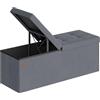 SONGMICS Pouf Pieghevole, Cassapanca, 38 x 110 x 38 cm, Coperchio Ribaltabile, Capacitàdi Carico Statico 300 kg, per Corridoio, Soggiorno, Camera da Letto, Velluto, Grigio Ardesia LSF078GN01