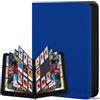 WITHYU Album da Collezione per Carte con 9 Tasche - Capienza 540 Carte, Portacarte Impermeabile e Antiumido con Tasche a Inserimento Laterale per TCG/Gioco/Sportive, Design senza Anelli (Blu Scuro)