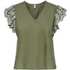 ONLY Onllou Life EMB S/S Frill Top Wvn, Kalamata, S