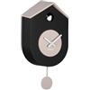 Karlsson Grato - Orologio da parete a cucù con pendolo oscillante, colore: nero e grigio caldo