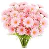 CENCERY Set di 10 Steli di Margherite Artificiali Rosa, Bouquet di Fiori Finti per Decorazioni d'Interni, Addio al Nubilato e Composizioni Floreali