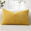JOTOM Federe per Cuscino in Velluto a Coste Morbido 40x60 cm Federe per Cuscino con Texture a Bolle 3D per Divano, Camera da Letto, Decorazione della Casa (Giallo Senape)
