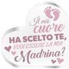 NAÏZAYA Idea Regalo Battesimo Madrina - Targa a Cuore Vuoi Essere la Mia Madrina - Gadget Originale per Una Richiesta Speciale