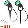 Ygapuzi 5W LED Paesaggio Luci 12V Faretti a Bassa Tensione Pareti Decorative Alberi Bandiere Illuminazione per Esterni per Vialetto, Cortile, Prato, Patio, Piscina, Giardino, Confezione da 2 (Verde)