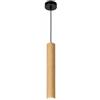 Alpinaluz Lampada a Sospensione Tubolare in Alluminio 40 cm, Design Moderno con Attacco GU10 e Cavo Tessile Regolabile 120 cm, Lampada da Soffitto per Interni IP20 (Effetto legno)