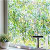 Mgood Pellicola per Vetri Finestre 44x200cm Motivo di Foglia Verde, Effetto Arcobaleno, Pellicola Decorativa Elettrostatica per Vetri Privacy per Casa Cucina Ufficio