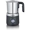 SEVERIN Montalatte Elettrico con Contenitore in Acciaio Inox, Schiumatore per Schiuma a Caldo e a Freddo, 5 Programmi, Nero/Argento - SM 3588