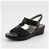 Soffice Sogno Sandali in pelle con inserti elastici e zeppa 5,5 cm
