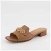 Soffice Sogno Sandalo sabot in pelle con morsetto e tacco 3 cm