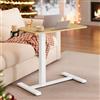 VASAGLE Scrivania con Ruote, Tavolino con Rotelle, Piano 80 x 45 cm, Regolabile in Altezza, 2 Portabicchieri, Slot per Cellulare o Tablet, Rovere Dorato LSD601YA01