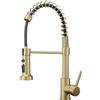 AIMADI Brushed Gold Kitchen Faucet, AIMADI Kitchen Faucets with Pull Down Sprayer Single Handle One Hole Faucet for Farmhouse Gold Faucet for Kitchen Sink