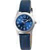 Excellanc Orologio da donna in ecopelle, con lancette luminose, analogico, al quarzo, 1900289, Blu