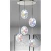 Illuminando UVA SOSPENSIONE ROTONDA 5 LUCI D40 CM CON SFERE IN VETRO IRIDESCENTE E ROSONE IN 4 COLORI LAMPADINE G9