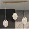 Illuminando UVA SOSPENSIONE 3 LUCI LINEARE CON SFERE IN VETRO IRIDESCENTE METALLO 4 COLORI L72 CM LAMPADINE G9