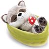 NICI Peluche Procione con Fungo Rosso Addormentato nel Cestino - Morbido e Tenero, Idea Regalo | 63123