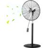 VEVOR Ventilatore da Pavimento, Ventilatore Oscillante da 24 pollici Girevole a 85 Gradi, Altezza Regolabile con 3 Velocità Regolabili, Alta Potenza per Camera da Letto, Soggiorno, Casa, Ufficio