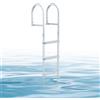 VEVOR Scaletta Smontabile per Molo, Scaletta Dritta da Pontile, 4 Gradini Larghi e Antiscivolo in PP, Portata Massima 227 kg, Struttura in Lega di Alluminio, Sgancio Rapido, per Laghi e Imbarcazioni